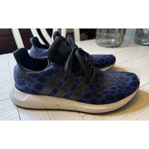 Adidas Originals Swift Run Leopard Black Blue Women 8.5 Running Shoes Activewear
